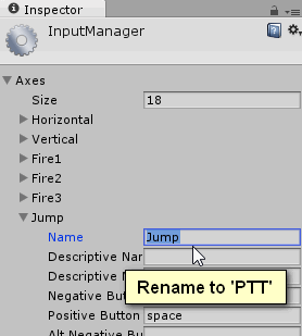 Configure PTT InputAxis
