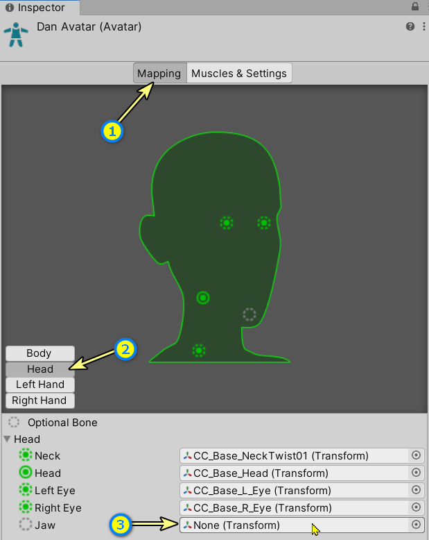 avatar jaw mapping